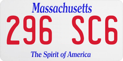MA license plate 296SC6
