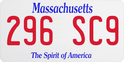 MA license plate 296SC9
