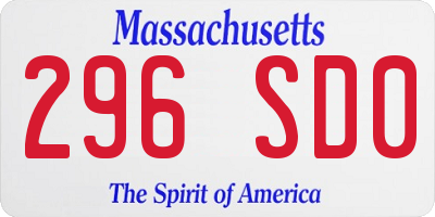 MA license plate 296SD0