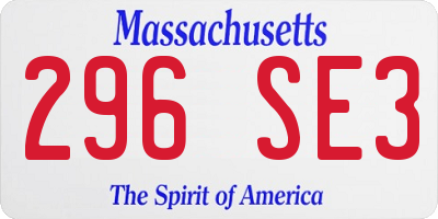 MA license plate 296SE3