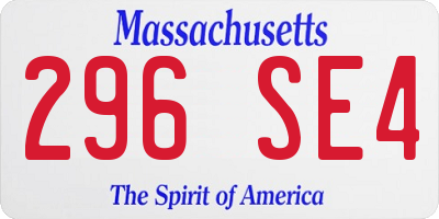 MA license plate 296SE4