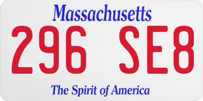 MA license plate 296SE8