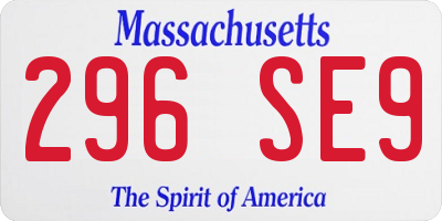 MA license plate 296SE9