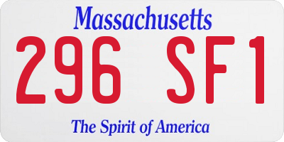 MA license plate 296SF1