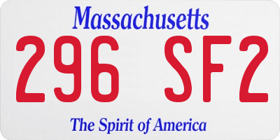 MA license plate 296SF2