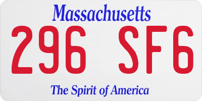 MA license plate 296SF6