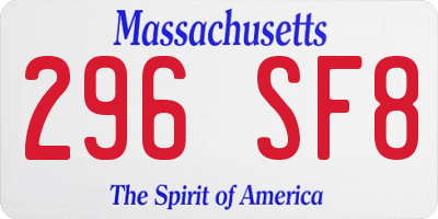 MA license plate 296SF8