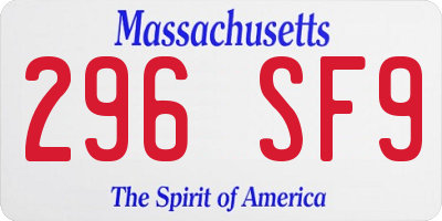 MA license plate 296SF9