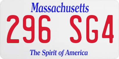 MA license plate 296SG4