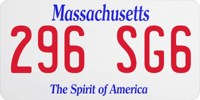 MA license plate 296SG6