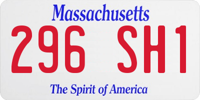 MA license plate 296SH1