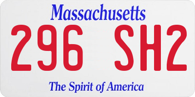MA license plate 296SH2
