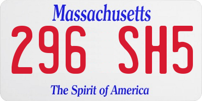 MA license plate 296SH5