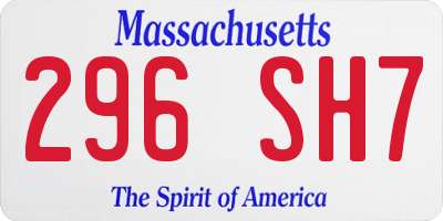 MA license plate 296SH7