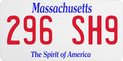 MA license plate 296SH9
