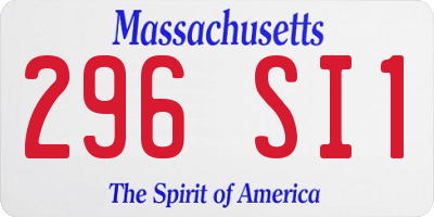 MA license plate 296SI1