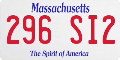 MA license plate 296SI2