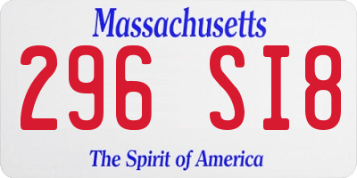 MA license plate 296SI8