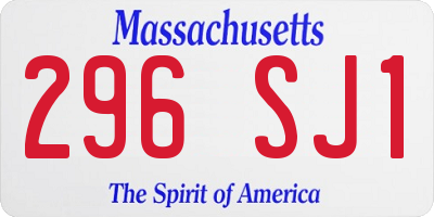 MA license plate 296SJ1