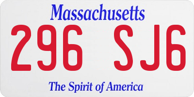 MA license plate 296SJ6