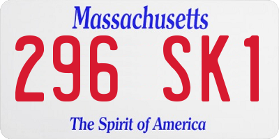MA license plate 296SK1