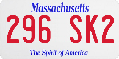 MA license plate 296SK2