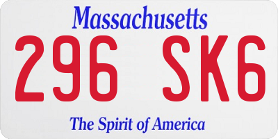 MA license plate 296SK6