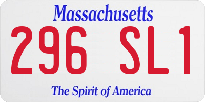 MA license plate 296SL1