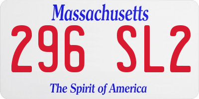 MA license plate 296SL2