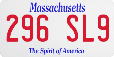 MA license plate 296SL9