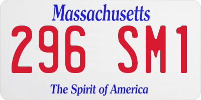 MA license plate 296SM1