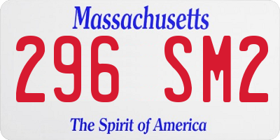 MA license plate 296SM2
