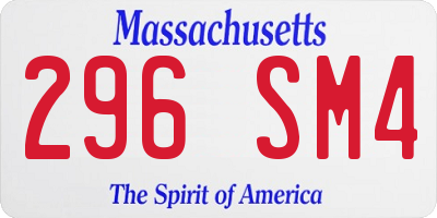 MA license plate 296SM4
