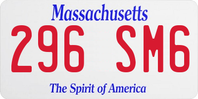 MA license plate 296SM6