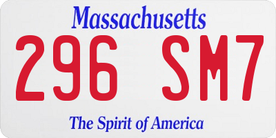 MA license plate 296SM7