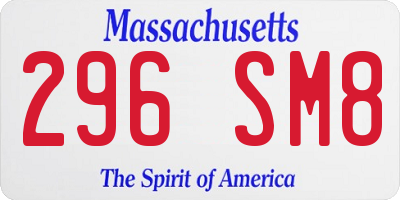 MA license plate 296SM8