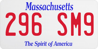 MA license plate 296SM9