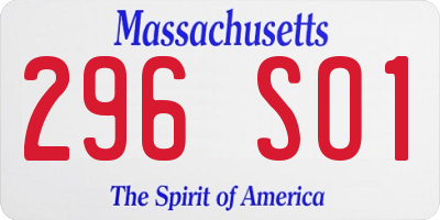 MA license plate 296SO1