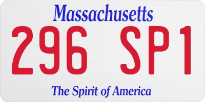 MA license plate 296SP1