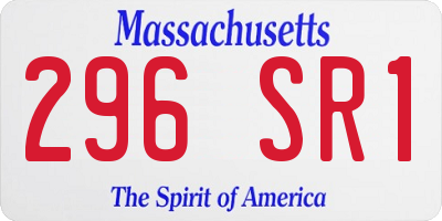 MA license plate 296SR1