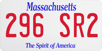 MA license plate 296SR2