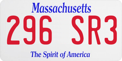 MA license plate 296SR3
