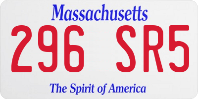 MA license plate 296SR5