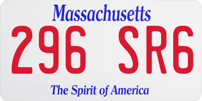 MA license plate 296SR6