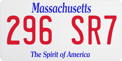 MA license plate 296SR7