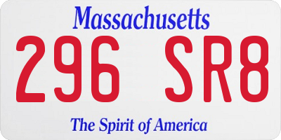 MA license plate 296SR8