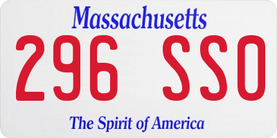 MA license plate 296SS0