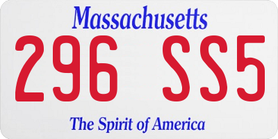 MA license plate 296SS5