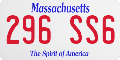 MA license plate 296SS6