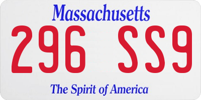 MA license plate 296SS9